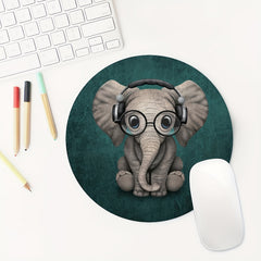 Cartoon Round Mouse Pad Desk Pad for Women Non-slip Rubber Office