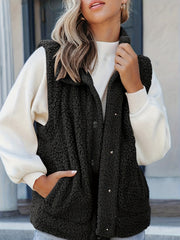 Women's Fleece Sports Vest Jacket Stand Neck Lightweight Fall Warm Coat