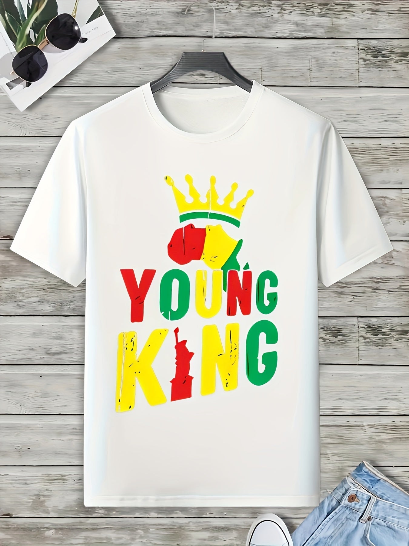 Men's Active King Print Tee - Outdoor Summer T-shirt