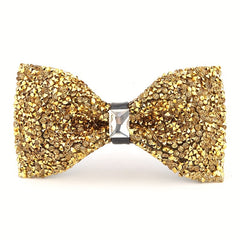 Bow Knot Faux Diamond Bow Tie for Banquet Wedding Men