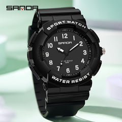 SANDA Unisex Sport Watch 5ATM Shock Resistant Mint Green TPU Str