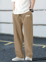Print Drawstring Sweatpants Loose Fit Casual Pants for Men