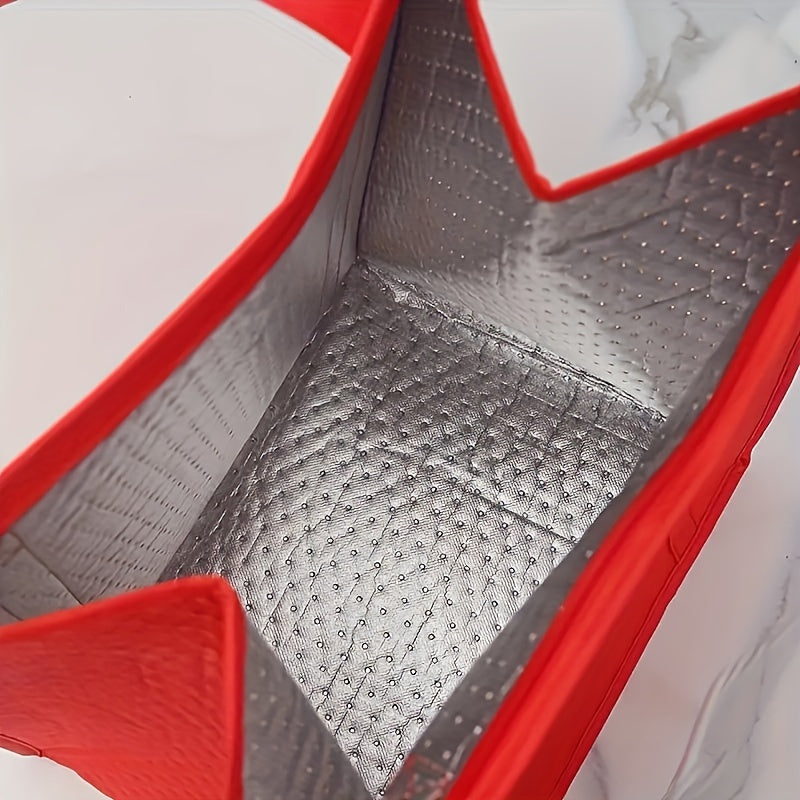Foldable Insulated Tote Bag Aluminum Foil Lining Thermal Storage