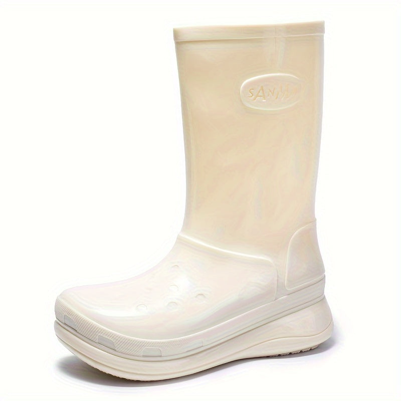 Medium Tube Rain Boots Women Waterproof Outdoor Garden Water Shoes