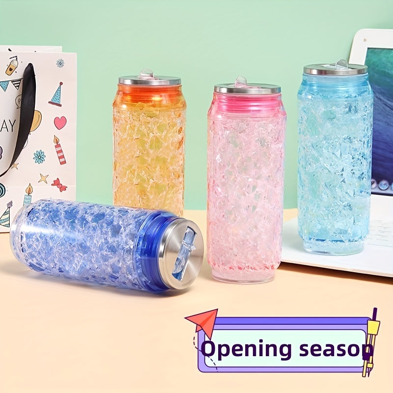 Cola Crushed Ice Cup Easy Pull Can Double Layer Straw Cup