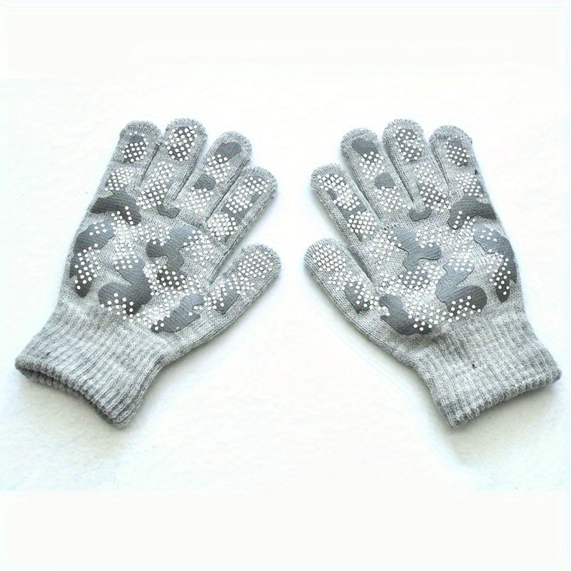 Kids Winter Knitted Gloves Elastic Grip Warm Keeping Children's Gloves