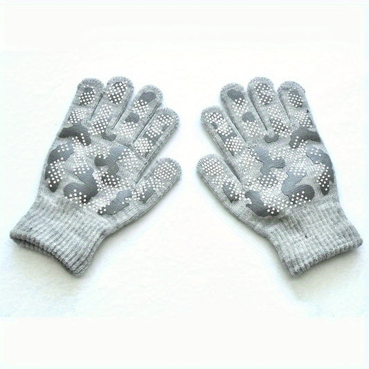 Kids Winter Knitted Gloves Elastic Grip Warm Keeping Children's Gloves