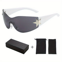 Y2K Oversized Frameless Shield Wrap Around Sunglasses