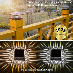 2 Modes Solar Deck Fence Lights IP65 Waterproof Solar Powered Light Fit Posts