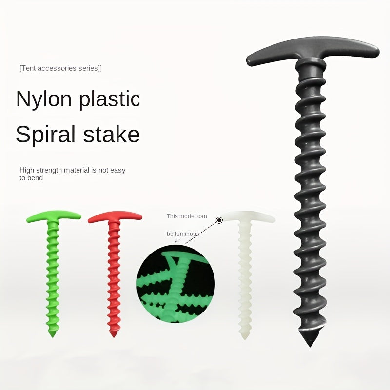 5pcs Outdoor Nylon Windproof Tent Nails Lightweight T Shaped Camping Screw Nails