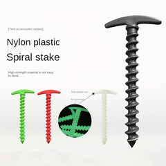 5pcs Outdoor Nylon Windproof Tent Nails Lightweight T Shaped Camping Screw Nails