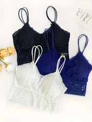 5pcs Floral Lace Wireless Bras - Comfy & Breathable Push Up Bra