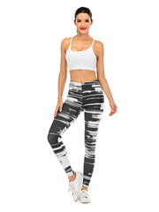 Sexy Streak Print Leggings High Waist Slim Leggings