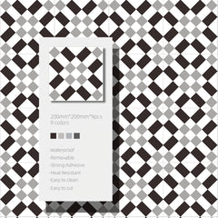 9pcs Gray Geometric Floor Tile Sticker Waterproof Vinyl Matte Floor Sticker