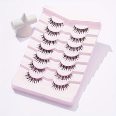 Thick Long Tip Tail False Eyelashes 7 Pairs 18mm Natural Lightweight