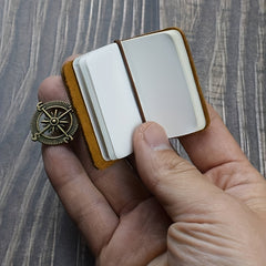 Adorable Cowhide Travel Sketchbook with Clasp Loop and Pendant