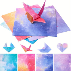 400pcs Origami Paper 9.53cm Square Double-sided Sky Galactic Patterns