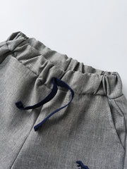 Boys Dino Embroidered Drawstring Shorts Kids Summer Clothes