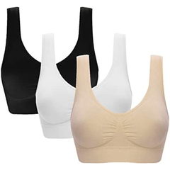 3 Pcs Wireless Push Up Sports Bra Yoga Tank Top Women's Lingerie
