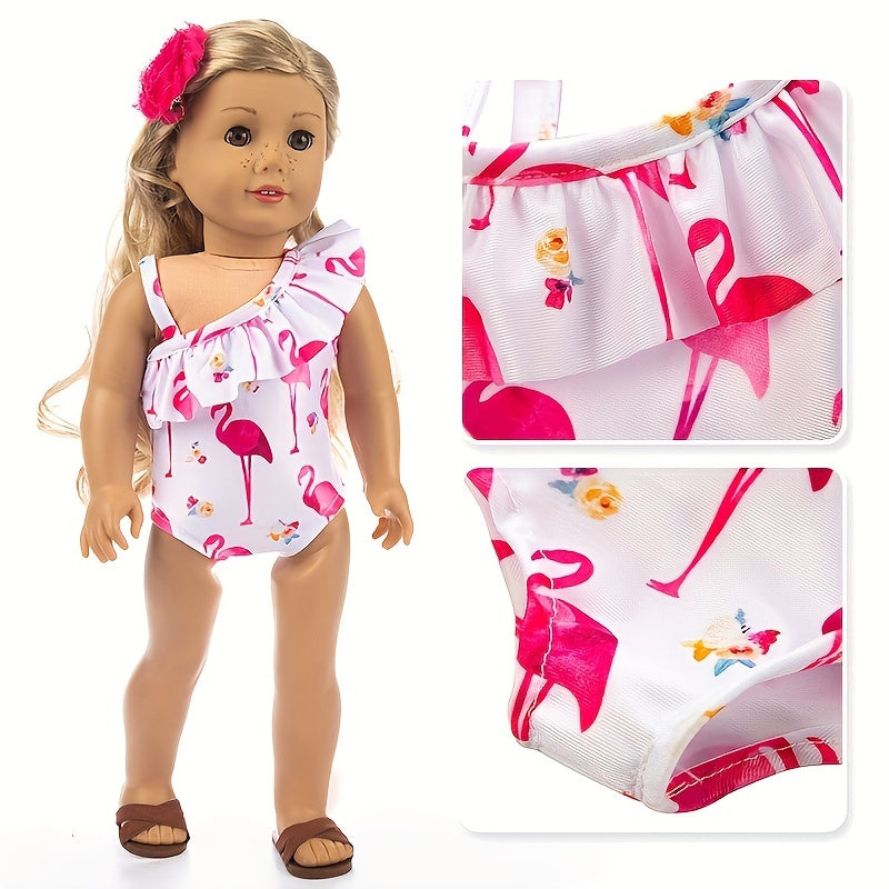 Flamingo Swimsuit for 18" Youngsters Dolls Bikini Outfit Multiple Colors