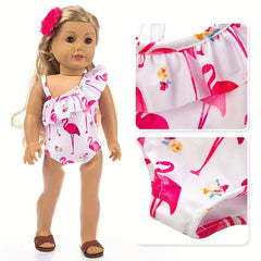 Flamingo Swimsuit for 18" Youngsters Dolls Bikini Outfit Multiple Colors