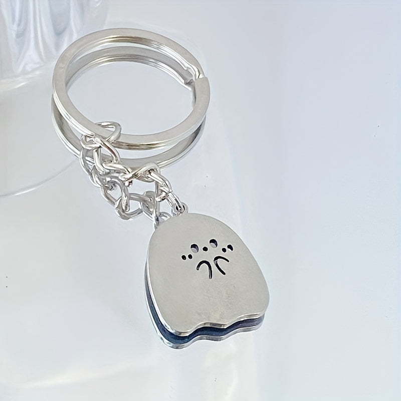 Ghost Spooky Keychain Funny Key Ring Purse Bag Backpack Car Charm Pendant