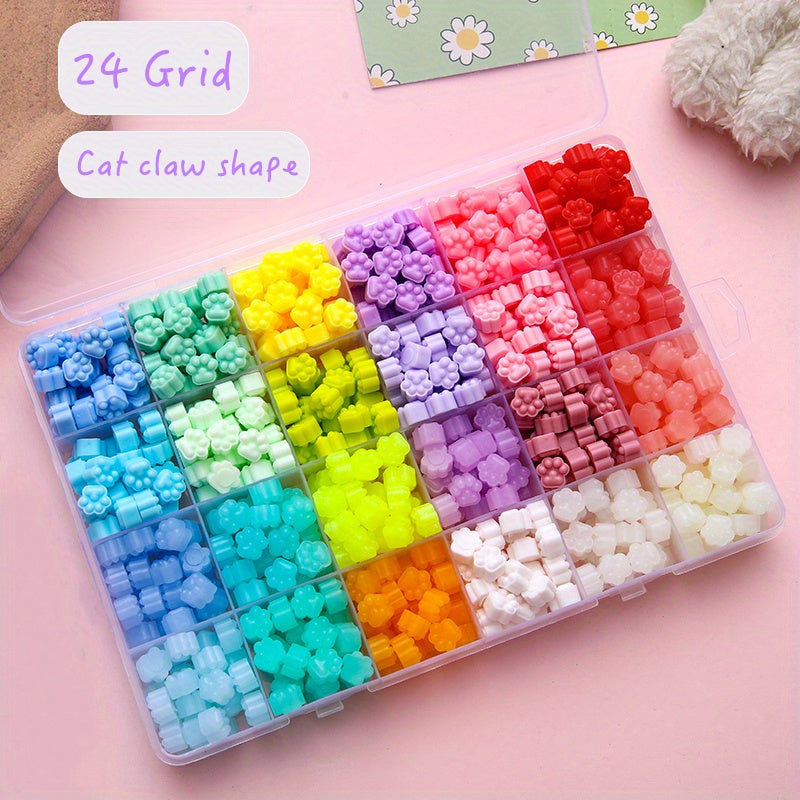 Cat Claw Shaped Wax Bead Set 24 Grid Box