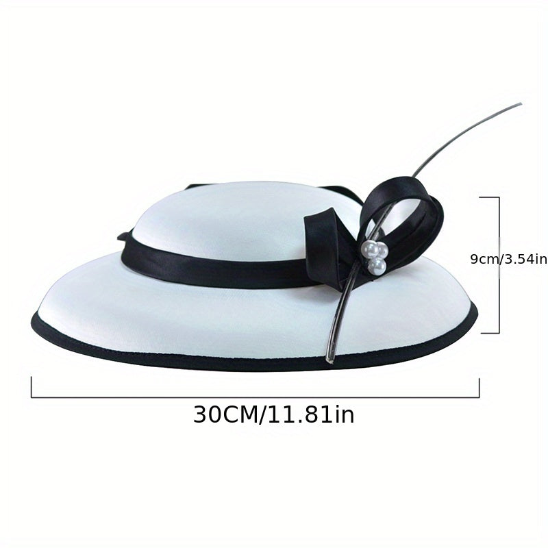 Hepburn Style French Fascinator Hats Faux Pearl Decor Derby Hats