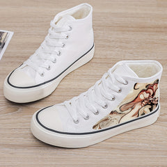 Plush Lined Chunky Canvas Sneakers Flat Heighten Warm Breathable Non Slip Shoes
