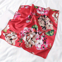 Cartoon Animal Print Bandana Satin Square Scarf Neckerchief Head Wrap