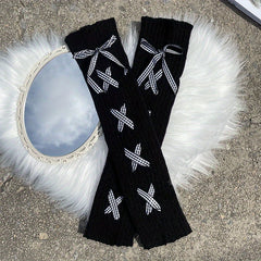 Solid Cross Strap Leg Warmers Knee High Socks Stockings