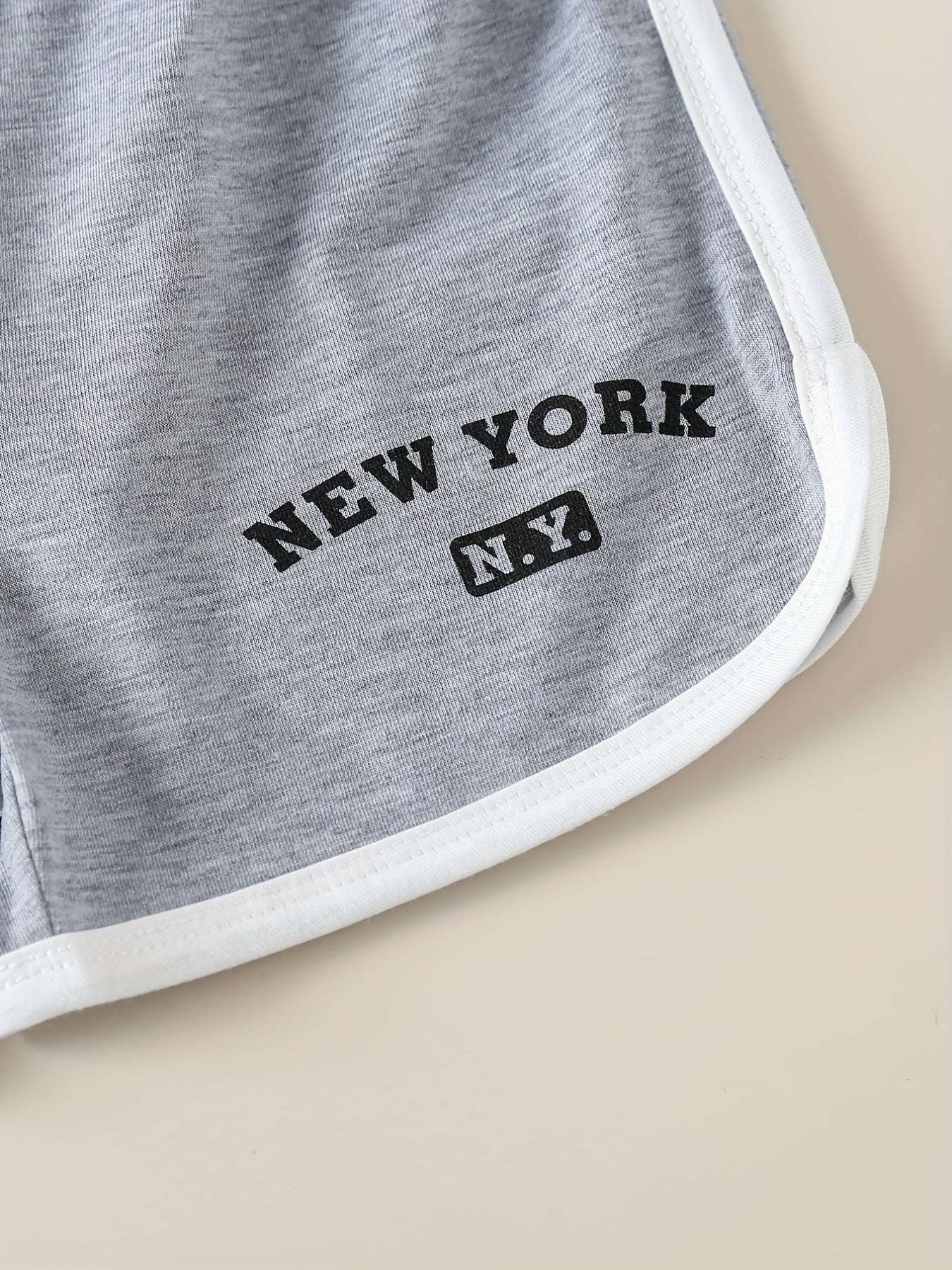 Girls' Letter Print High Waisted Track Shorts