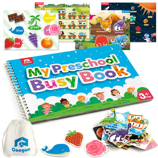 Coogam Magnetic Busy Book Sensory Toy Learning Binder Quiet Book for Kids