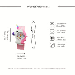 Kids Silicone Unicorn Slap On Watch, Cartoon Wrist Watch