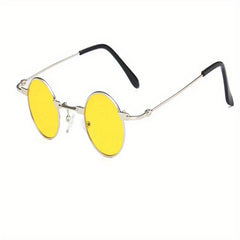 Men's Small Round Frame Sunglasses Hip Hop Style Mixed Glasses
