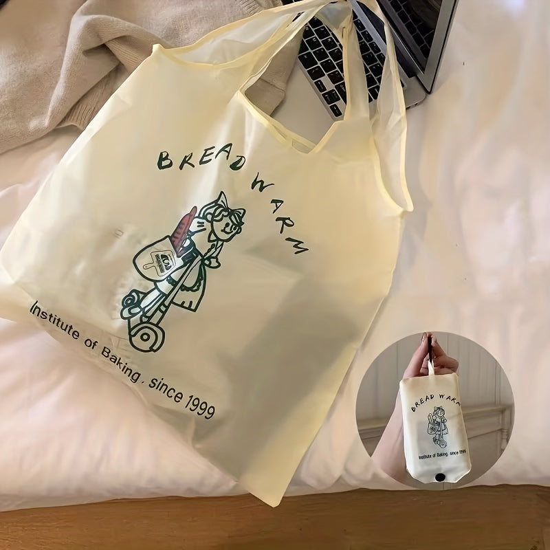 2pcs Foldable Shopping Bag Reusable Animal Plant Print