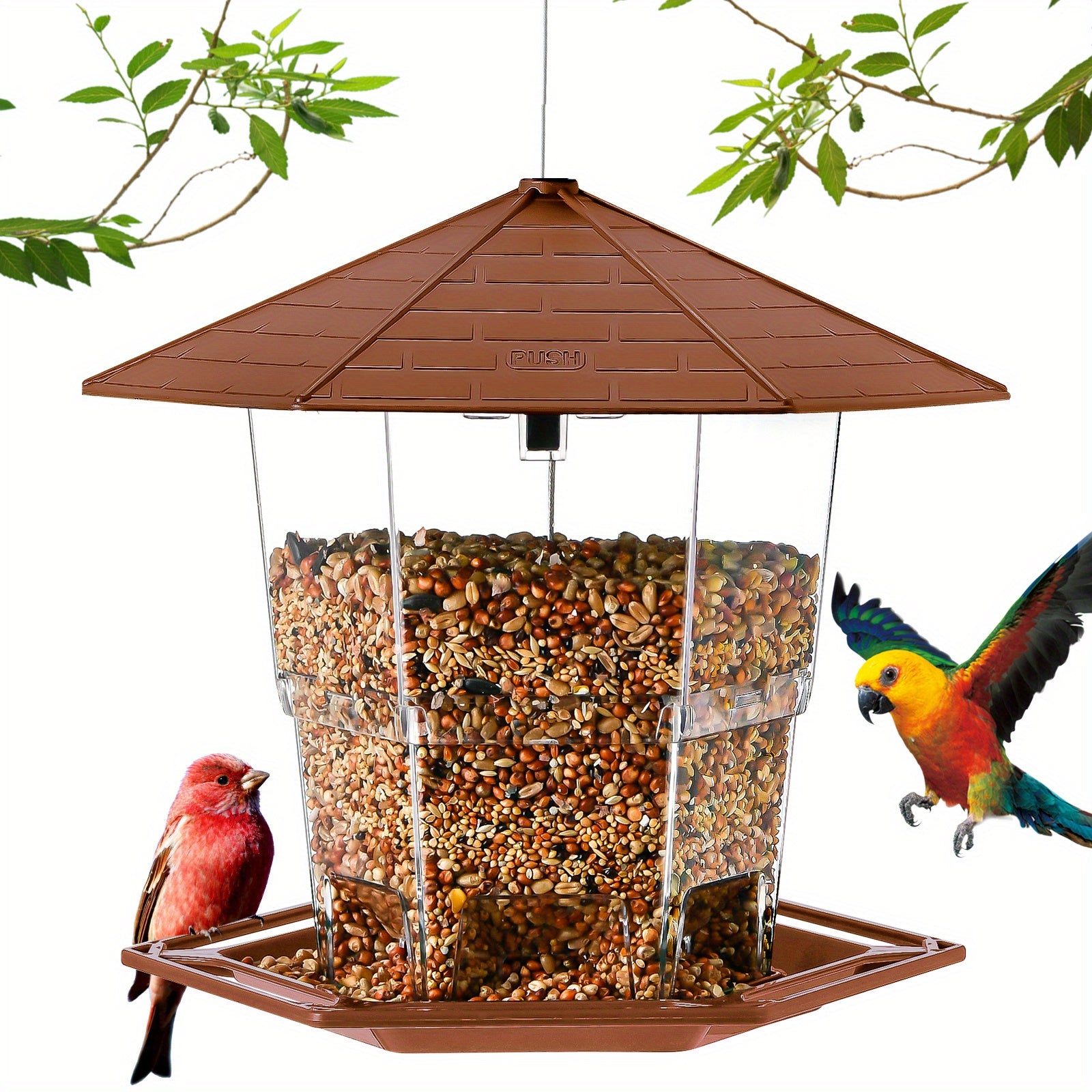 Retractable Bird Feeder with Latch Feature for Garden Decoration