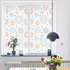 Stained Glass Privacy Film Non Adhesive Frosted UV Sun Blocking