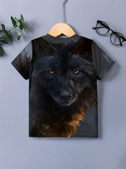 Kids' 3D Wolf Tee - Breathable & Stretchy T-shirt for Summer