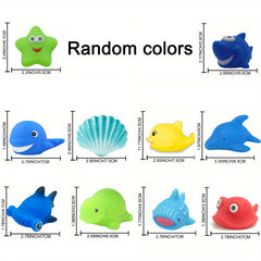 10 pcs Light Up Floating Bath Toys Set Colorful Educational Play Toys for Kids