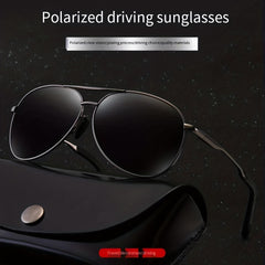 Men's Polarized Aviator Sunglasses UV400 Metal Double Beam Driving Glasses