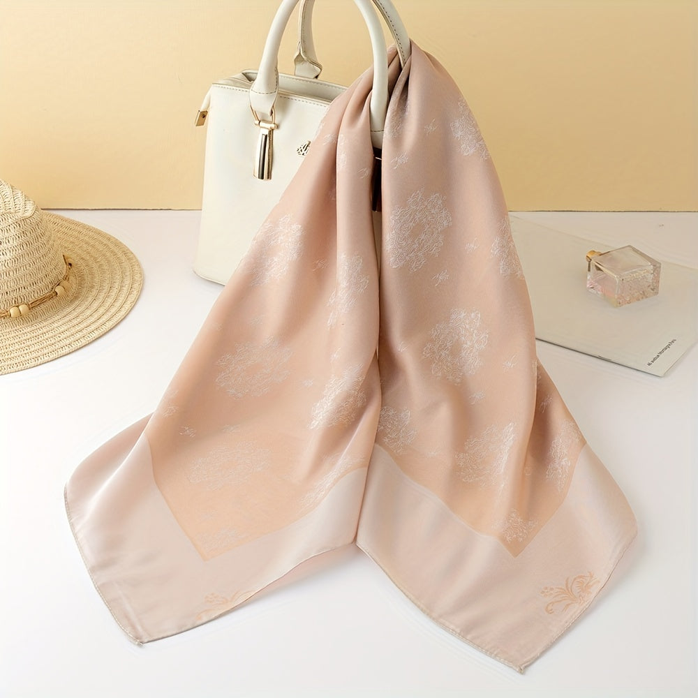 Pink Floral Bandana Print Square Scarf Women Casual Neckerchief
