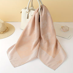 Pink Floral Bandana Print Square Scarf Women Casual Neckerchief