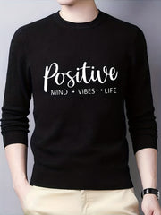 Men's Knitted Crew Neck Sweater for Winter
