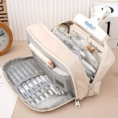 Large Capacity Pencil Bag Soft Cloth Student School Supplies Storage Bag
