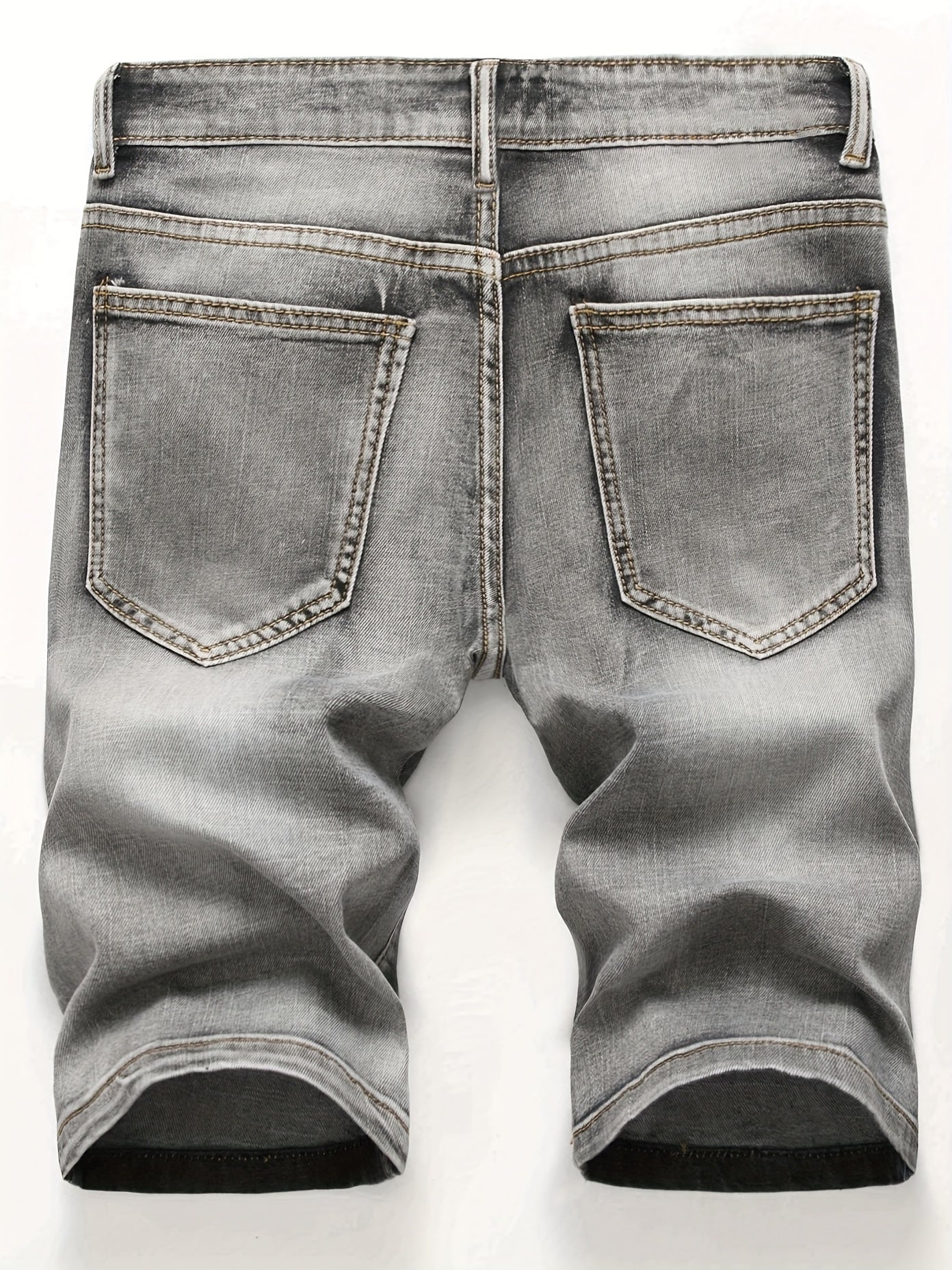 Men's Distressed Denim Shorts Slim Fit Stretch Jeans