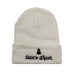 Embroidered Cotton Beanie Letter Print Warm Hat