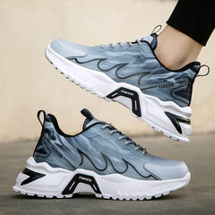 Men's Luminous Night Glow Sneakers Soft Sole Lace Up Shoes