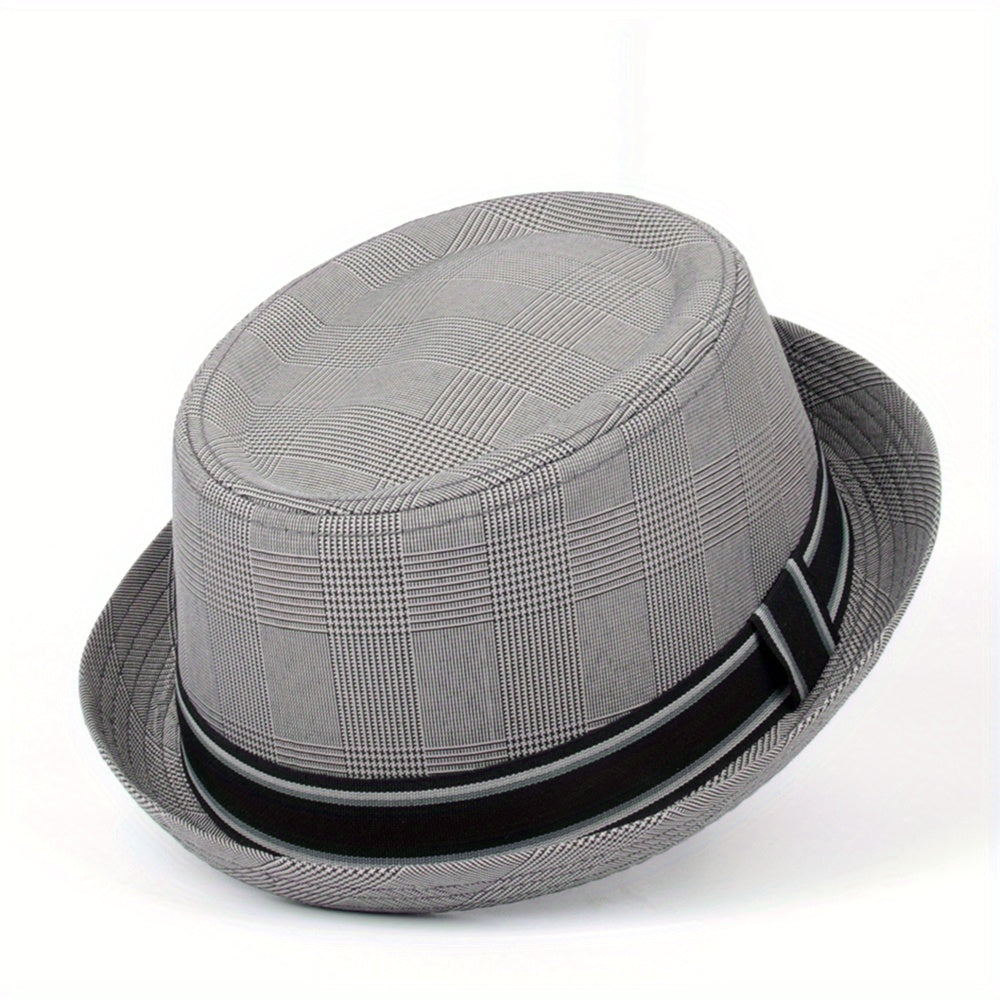 Men Fedora Hat Flat For Gentleman Dad Bowler Hand Wash