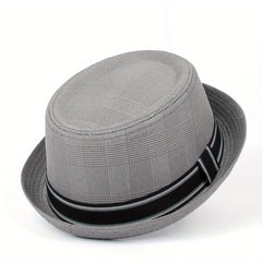 Men Fedora Hat Flat For Gentleman Dad Bowler Hand Wash